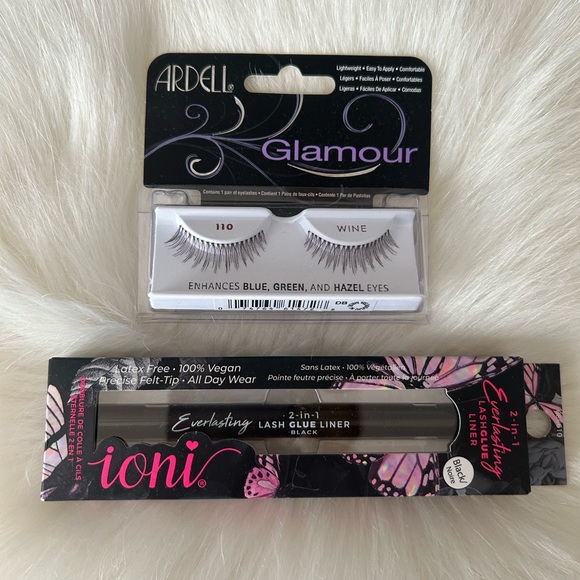 2 Piece Set of Ardell Eyelashes and Ioni Lash Glue & Eyeliner - Picture 1 of 6